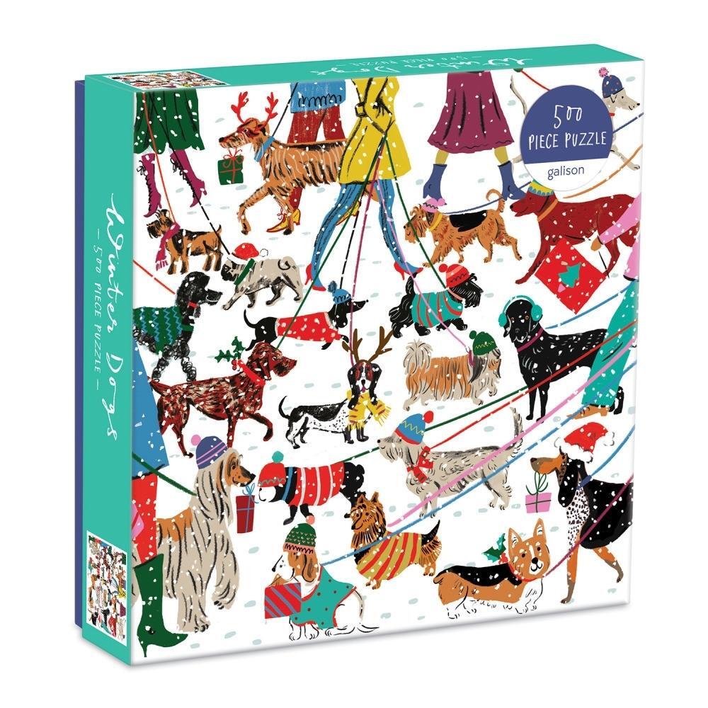 Galison Puzzle Winter Dogs 500 Piece