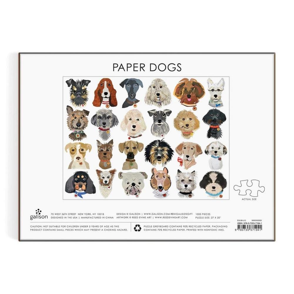 Galison Puzzle Paper Dogs 1000 Piece