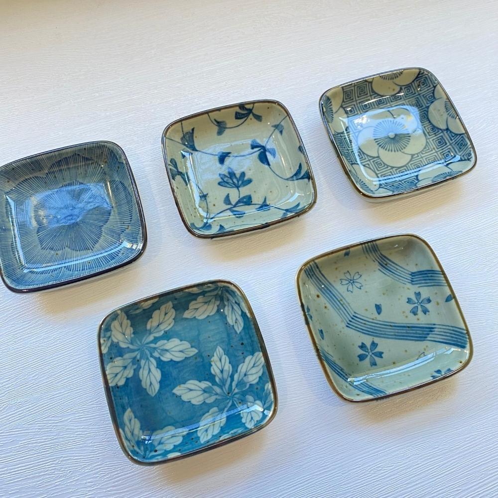 Aizomekobo Indigo Blue Condiment Dish 5pc Set