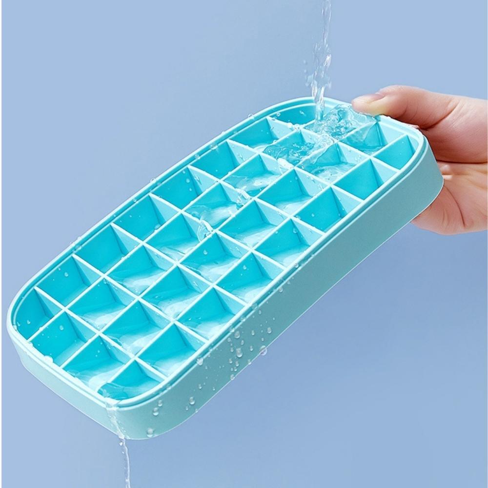32-Grid Silicone Lattice Ice Cube Tray with Lid
