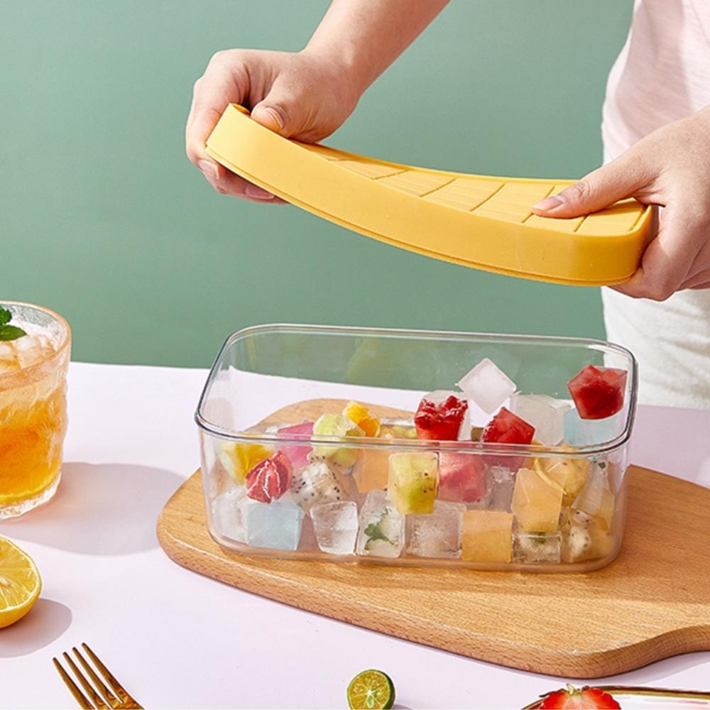 32-Grid Silicone Lattice Ice Cube Tray with Lid