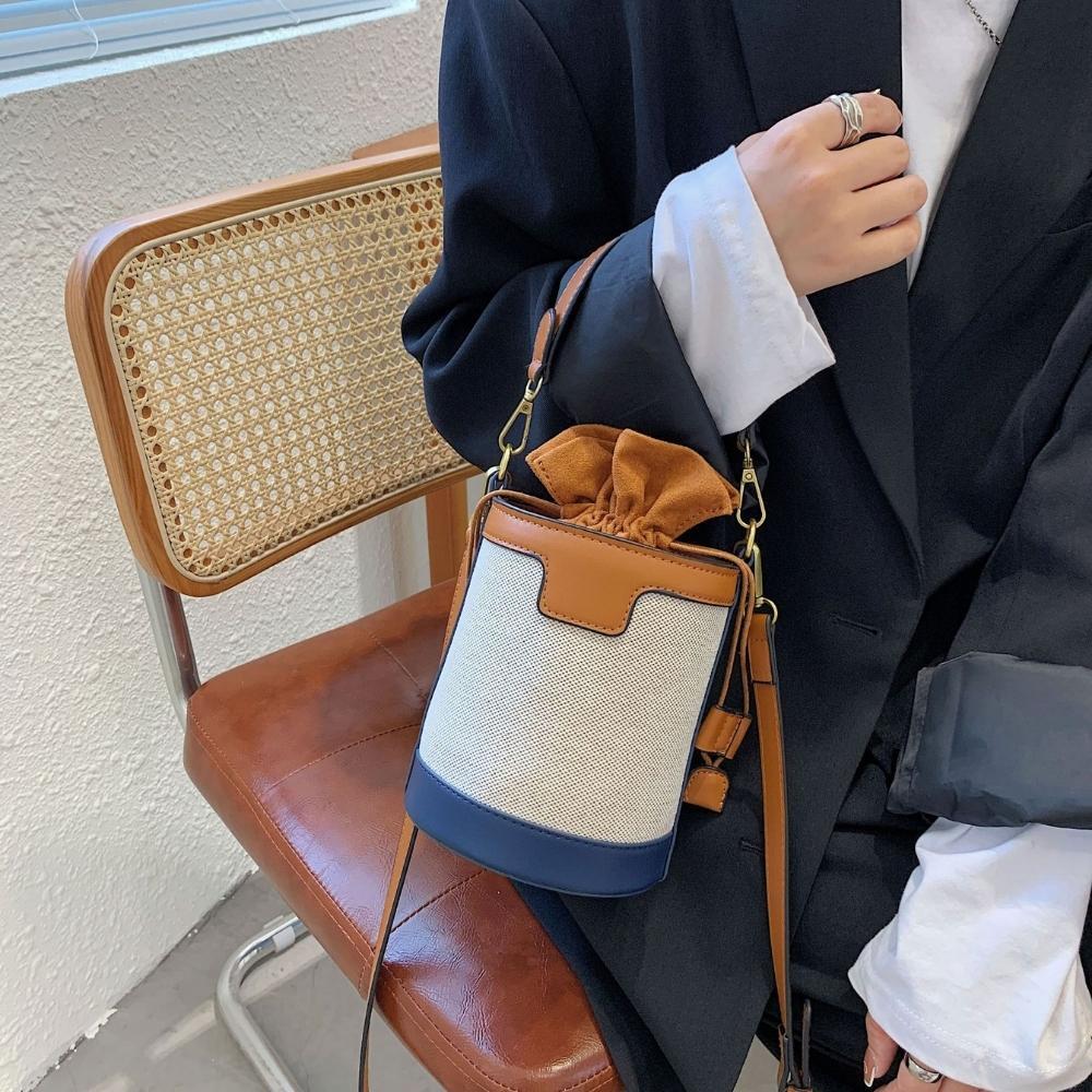 Alyssa Patchwork Cross Shoulder Bucket Bag