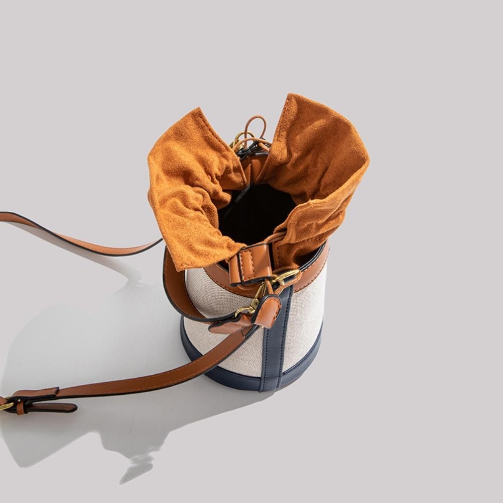 Alyssa Patchwork Cross Shoulder Bucket Bag