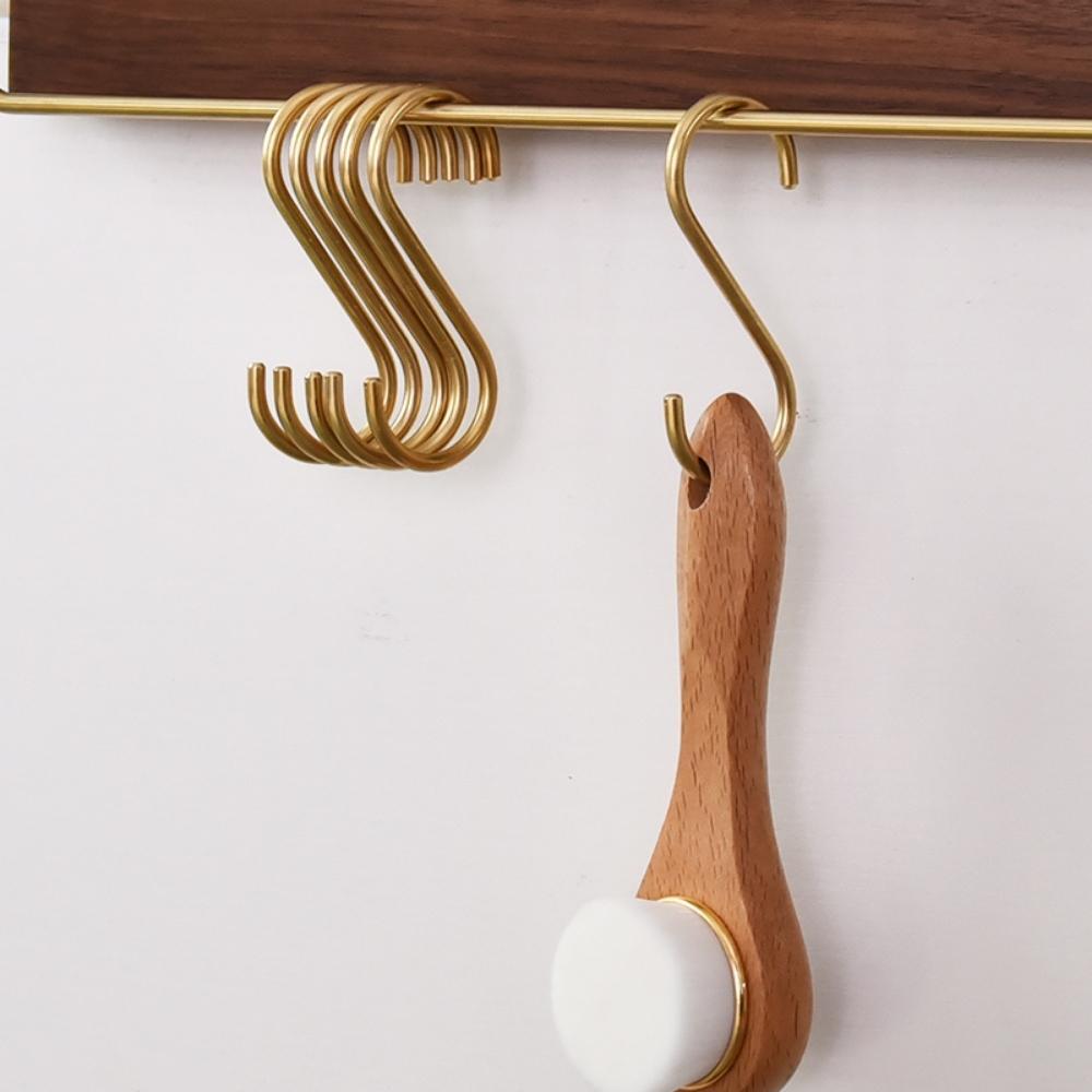 S-Hook in Brass Set of 5