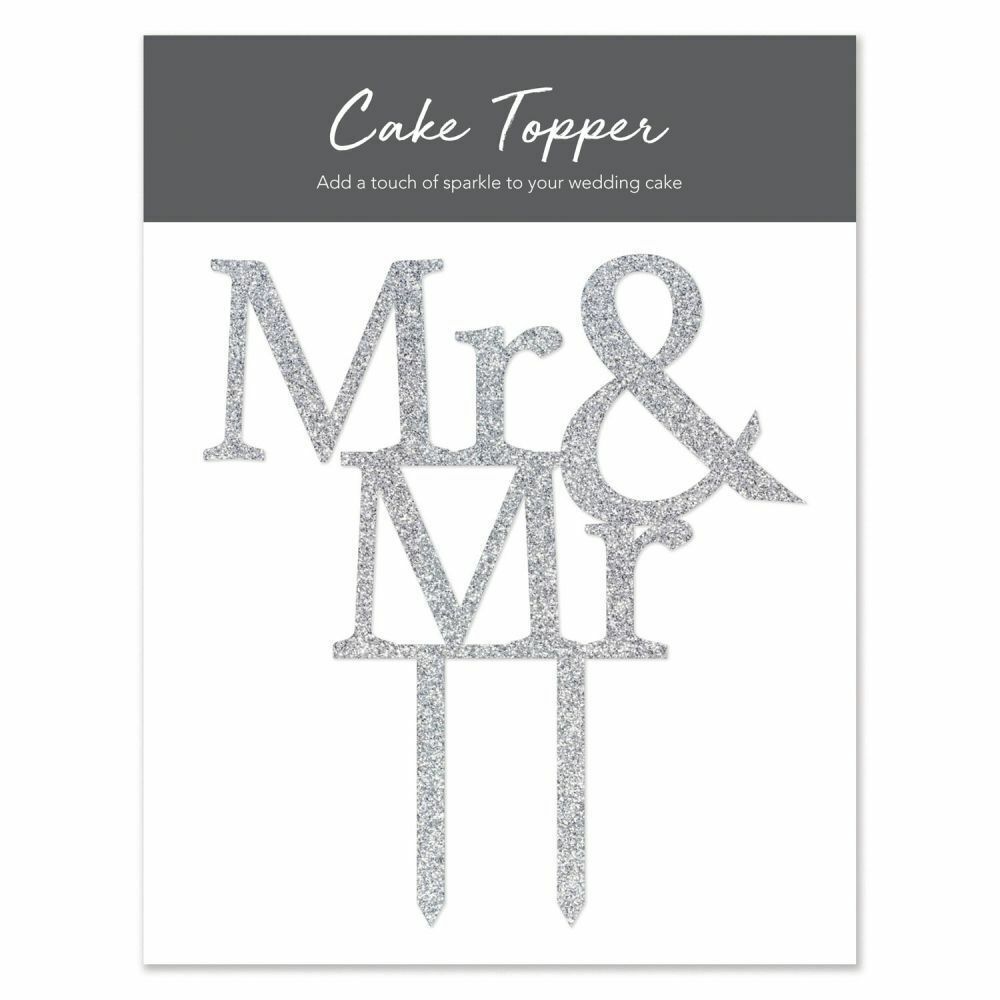 Splosh Wedding Mr & Mr Silver Cake Topper