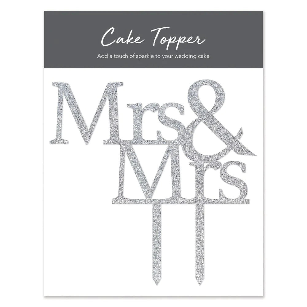 Splosh Wedding Mrs & Mrs Silver Cake Topper