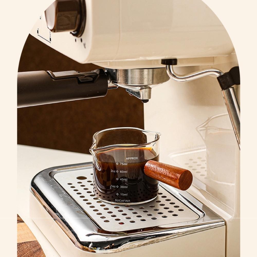 75ml Glass Measuring Cup with Wooden Handle