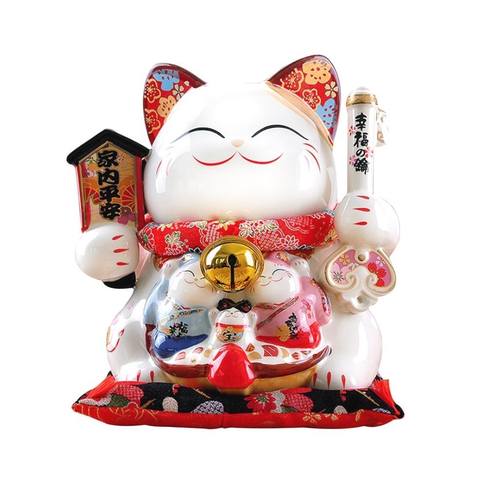 Maneki-Neko Family & Happiness Ornament 27cm Lucky Cat