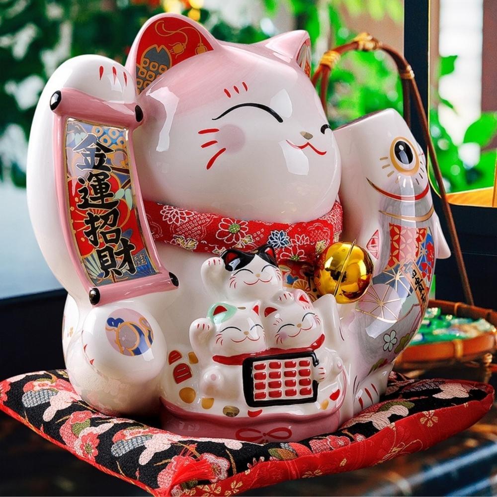 Pink Maneki-Neko Lucky Fortune Ornament 28cm Lucky Cat