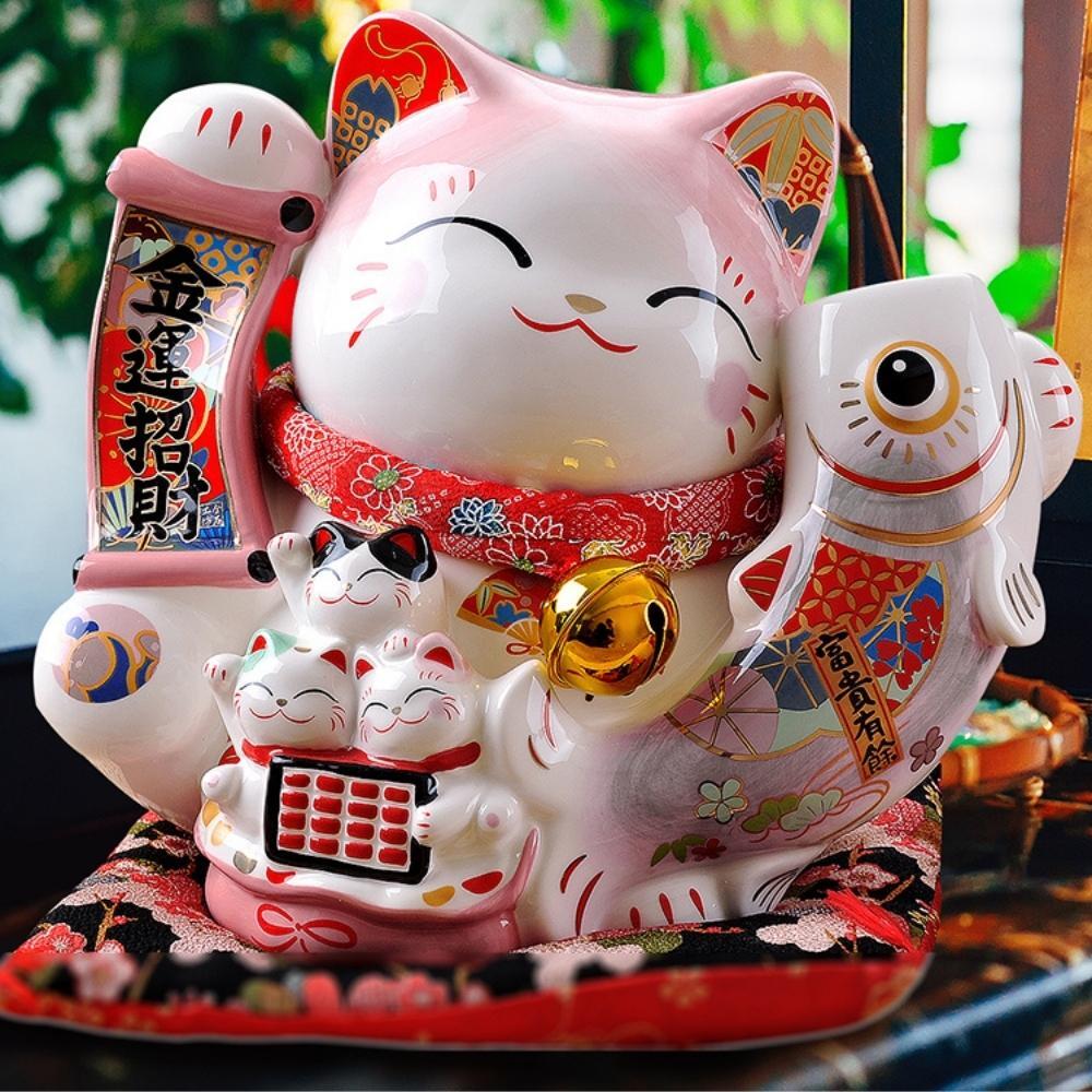 Pink Maneki-Neko Lucky Fortune Ornament 28cm Lucky Cat