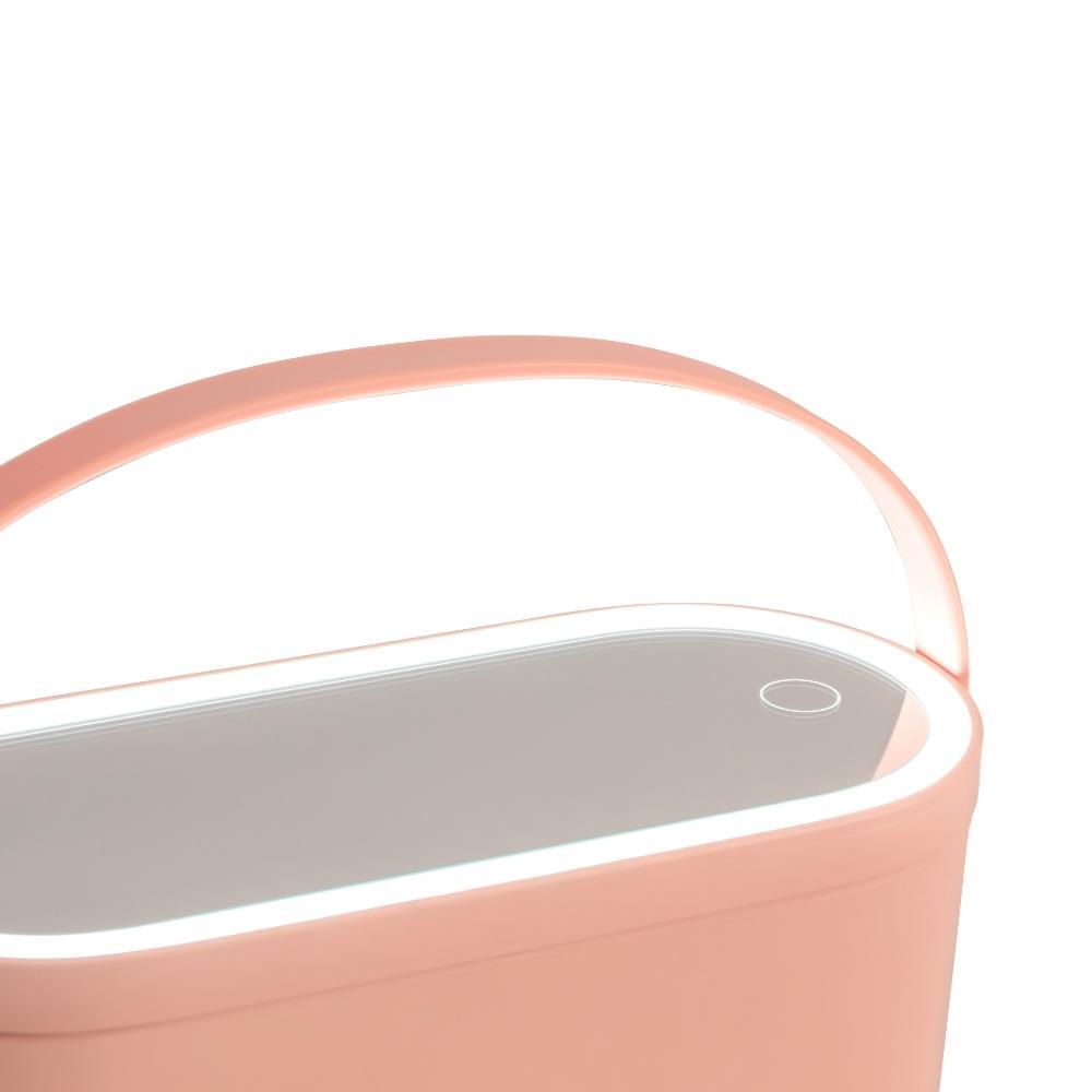 Portable LED Light Up Makeup Mirror Box - Blush