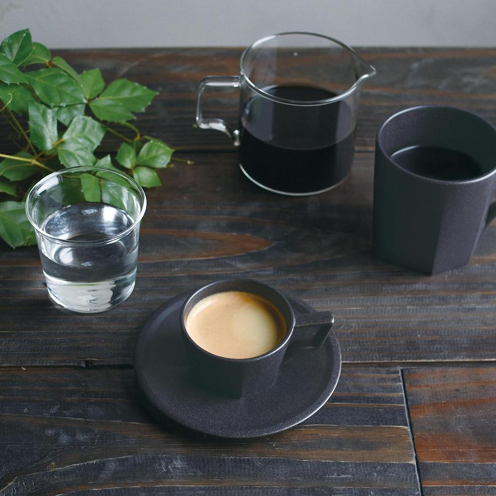 Kinto Oct Cup & Saucer Black