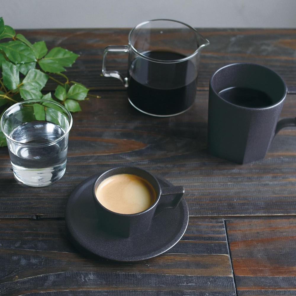 Kinto Oct Cup & Saucer Black