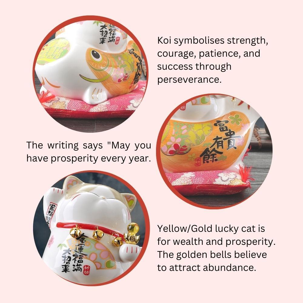 Gold Maneki-Neko Prosperity Ornament 20cm Lucky Cat