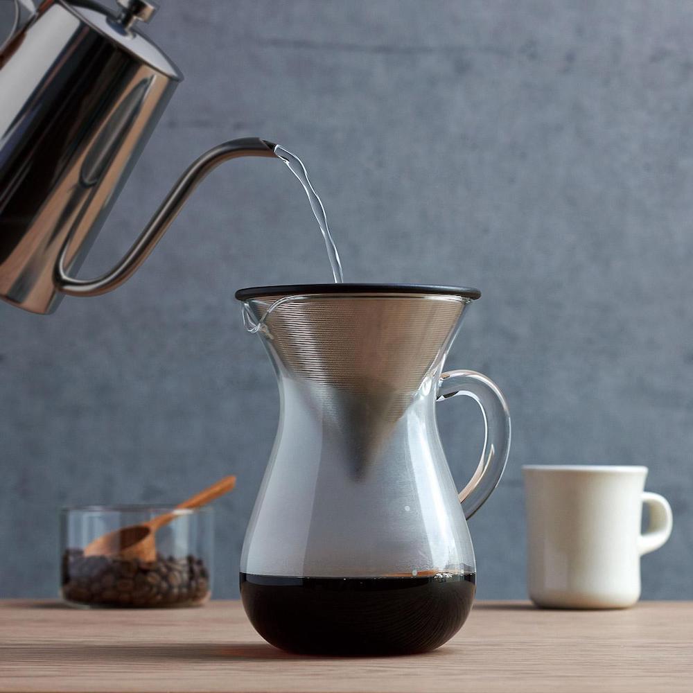 Kinto SCS-04 Coffee Carafe Set 600ml Stainless Steel Filter