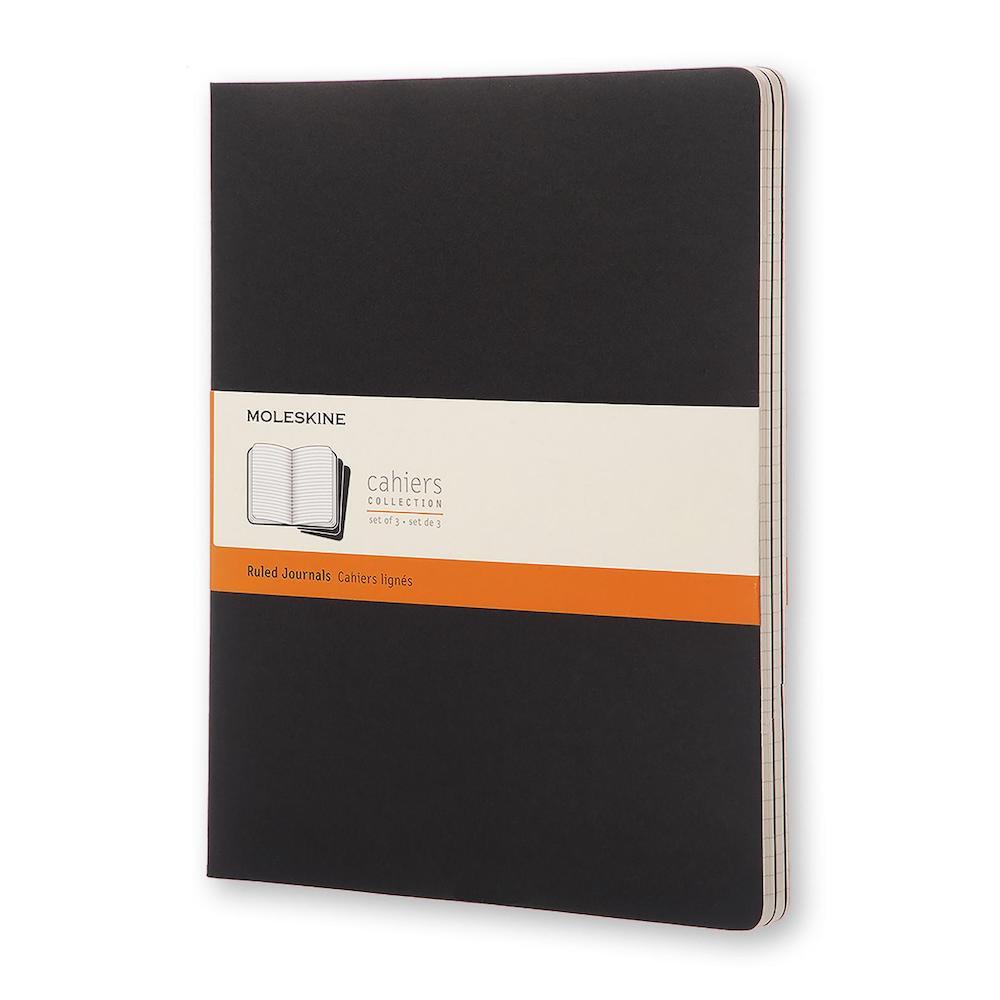 Moleskine Cahier Notebook Ruled Extra Extra Large Black (Set of 3)