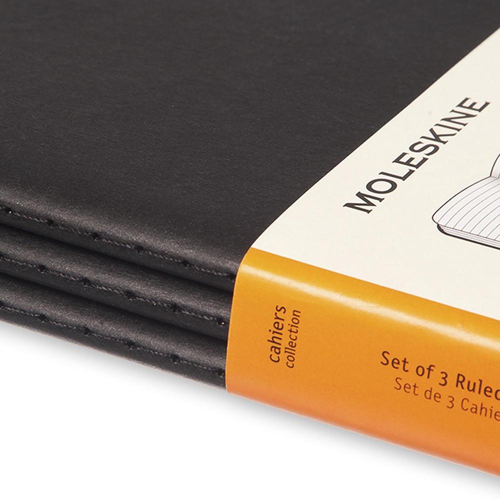 Moleskine Cahier Notebook Ruled Extra Extra Large Black (Set of 3)