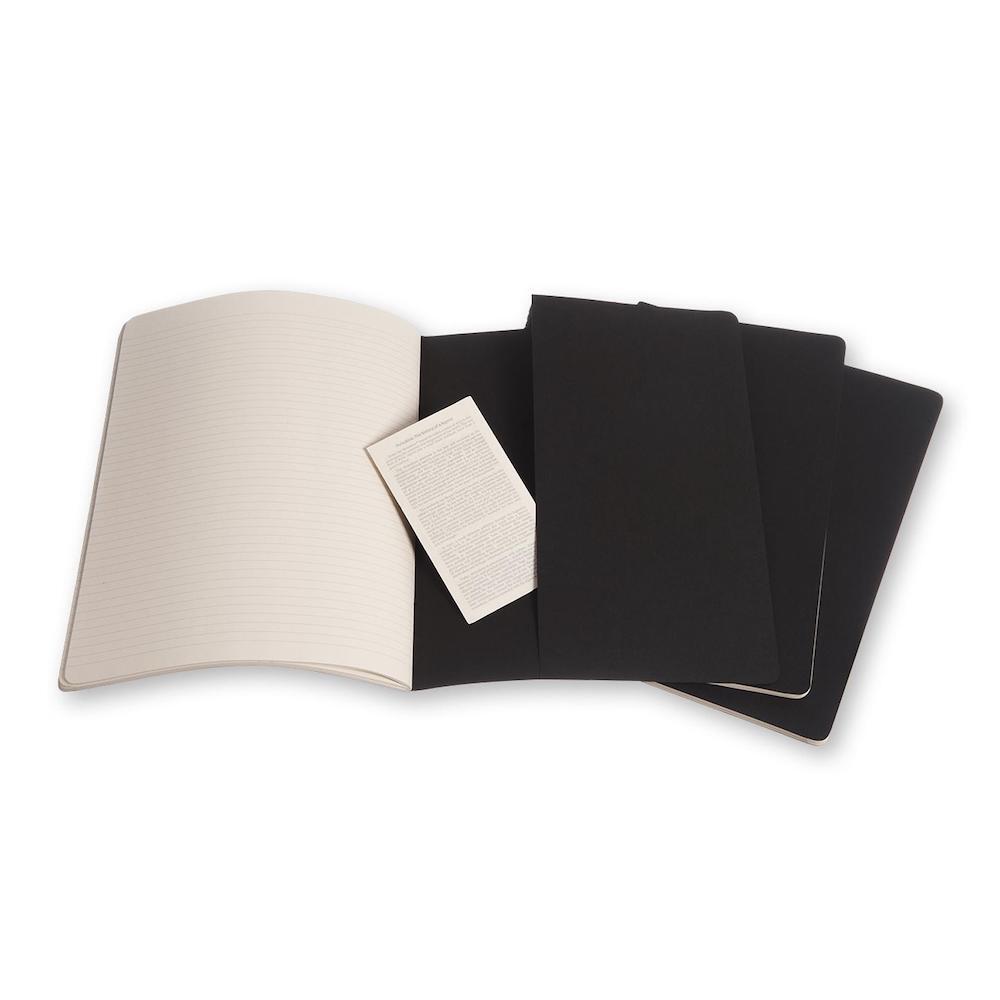 Moleskine Cahier Notebook Ruled Extra Extra Large Black (Set of 3)