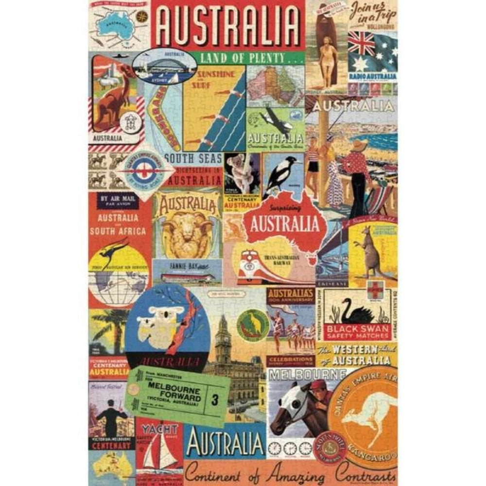 Cavallini Vintage Puzzle Australia Collage 500 piece