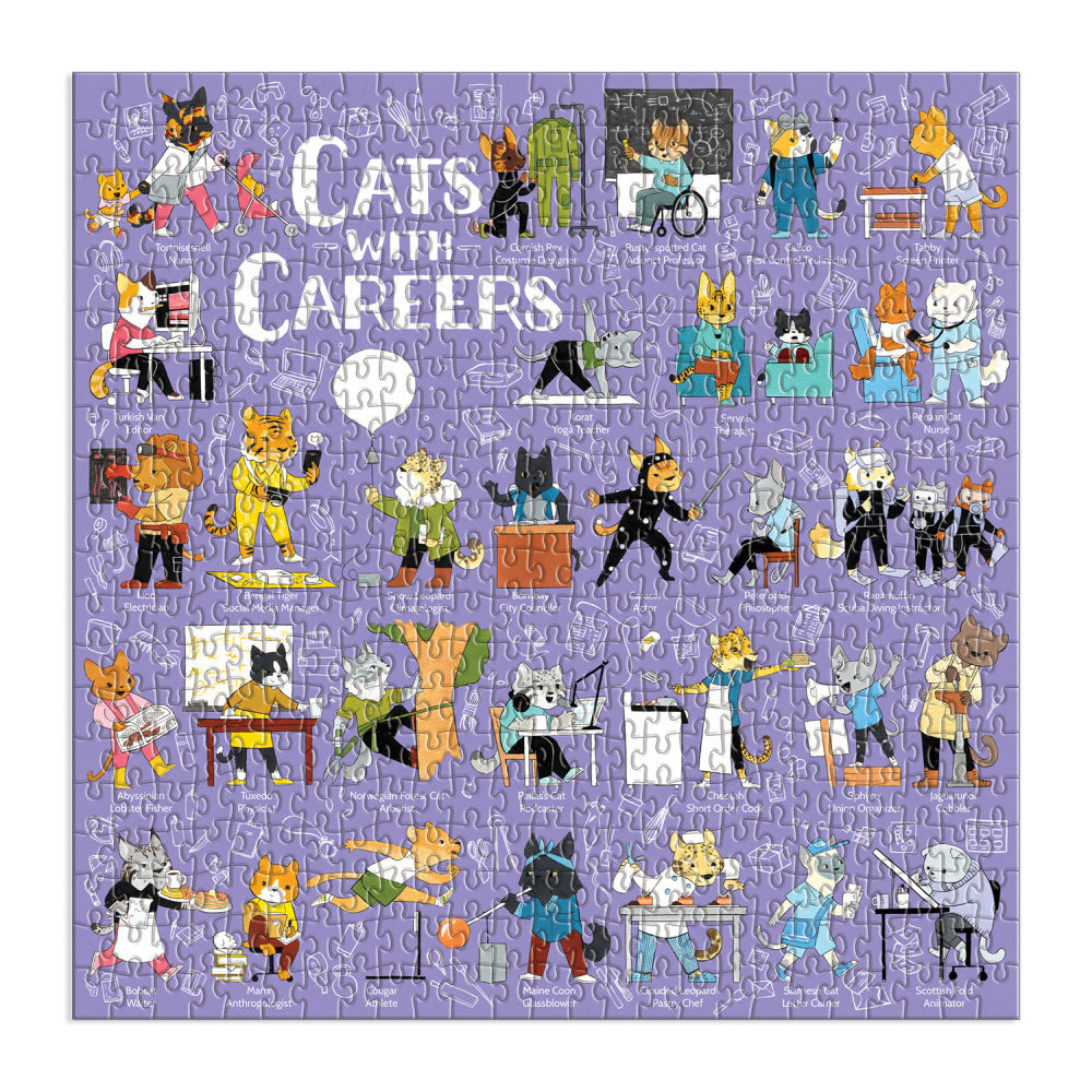 Galison Cats with Careers Puzzle 500 Piece