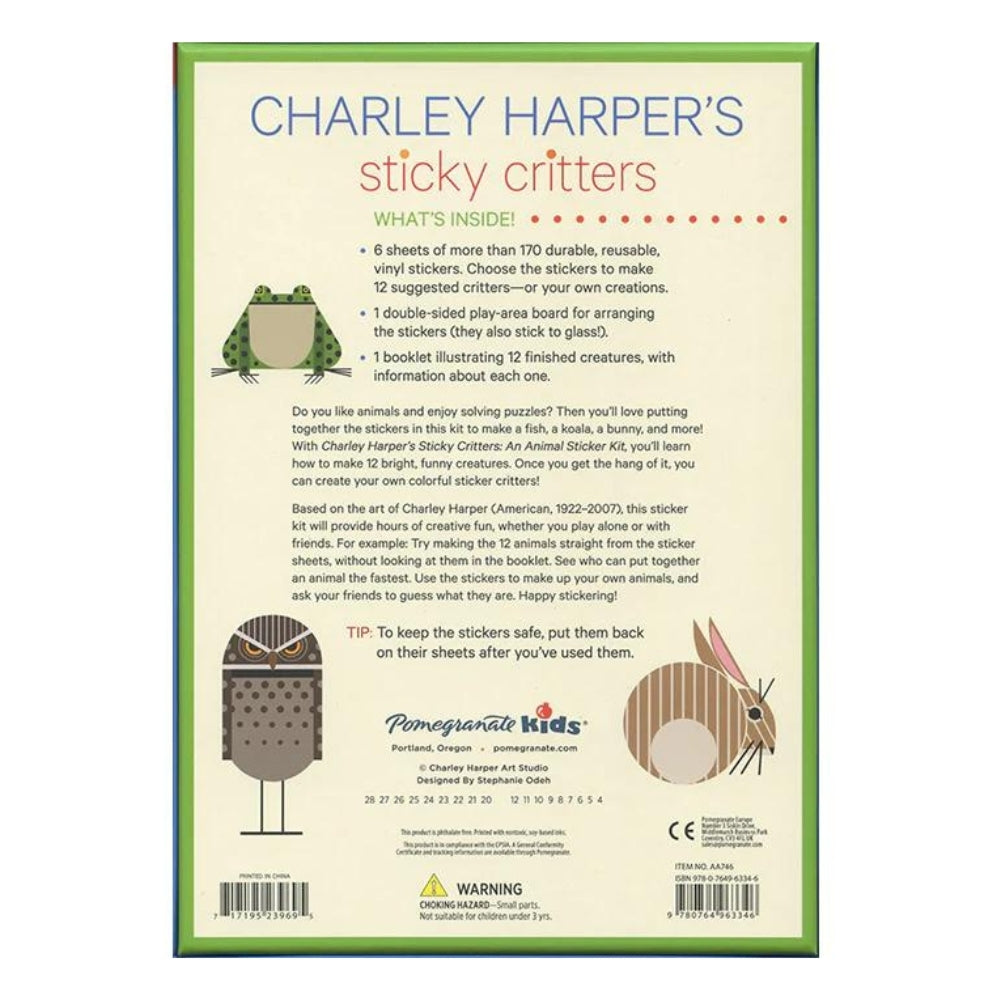 Charley Harper's Sticky Critters - Animal Sticker Kit