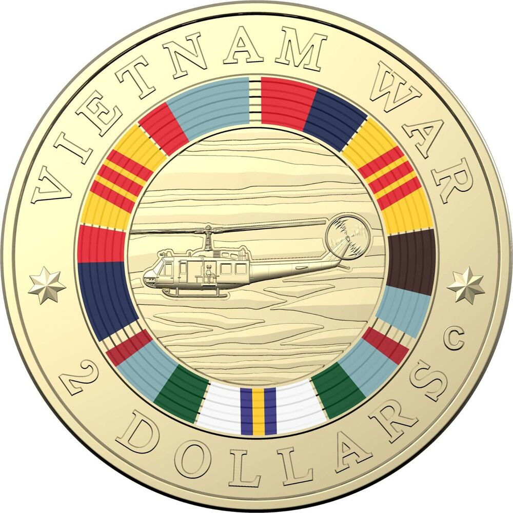 2023 50th Anniversary Vietnam War $2 C Mintmark Coloured Coin