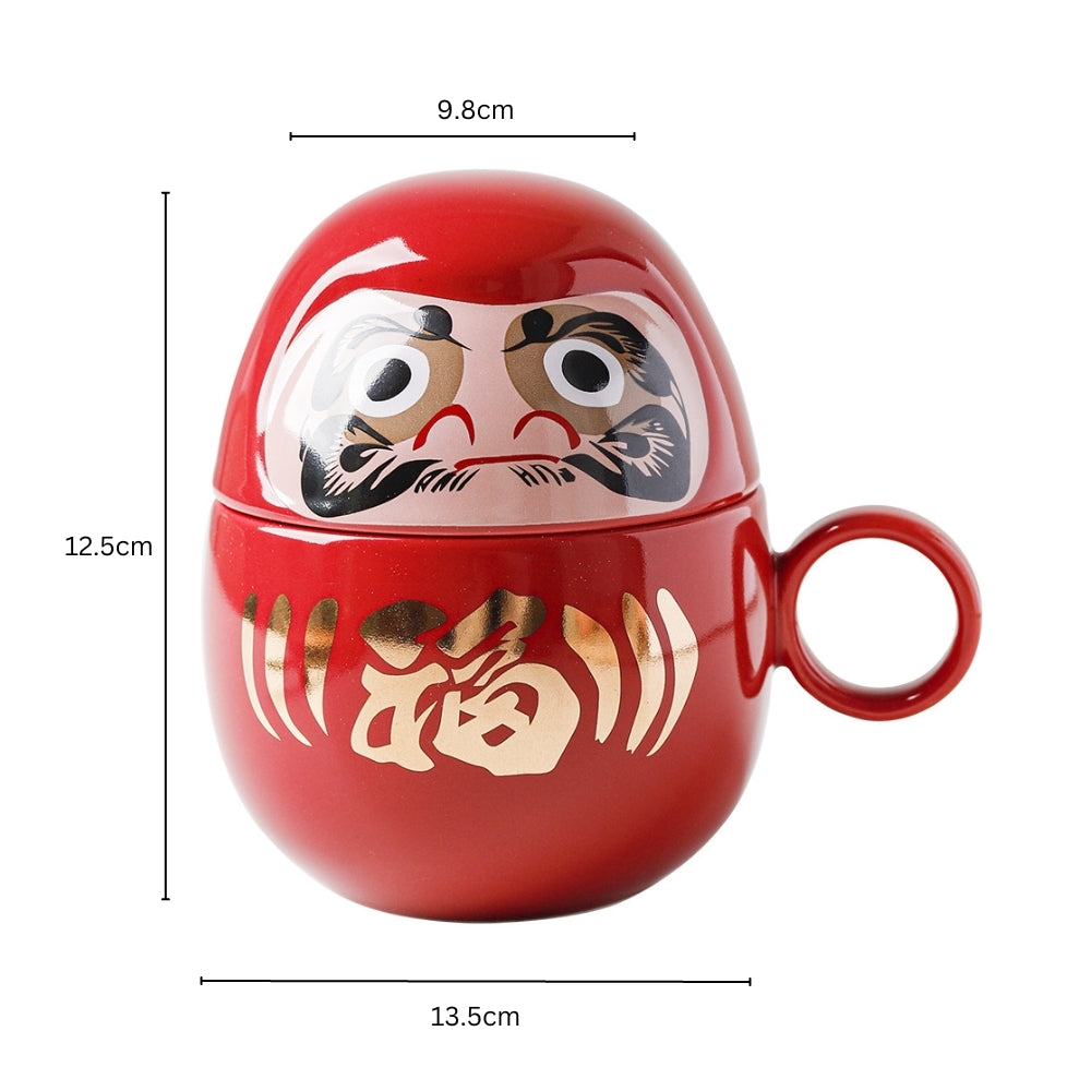 Aka Red Daruma Ceramic Mug 350ml