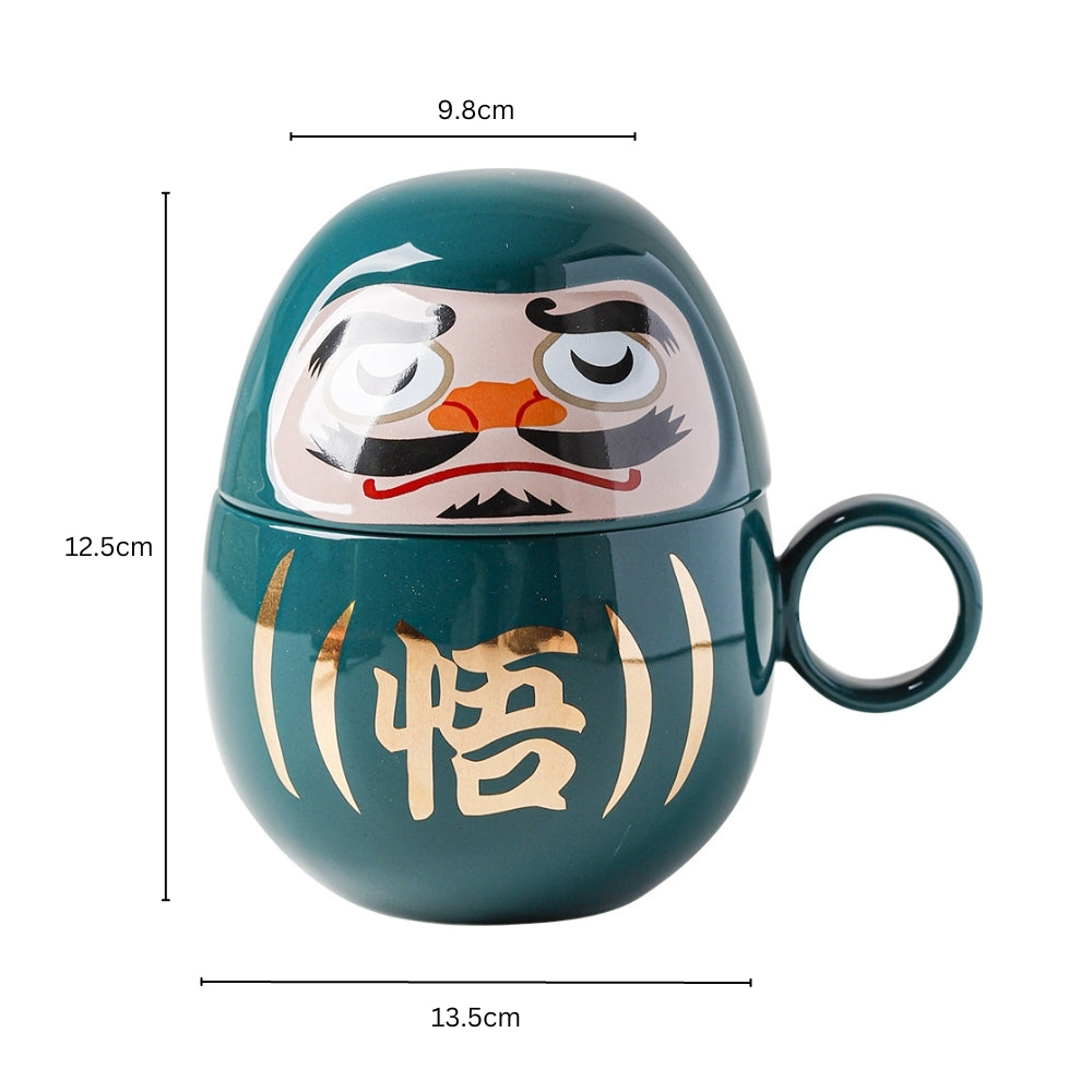 Ao Blue Daruma Ceramic Mug 350ml