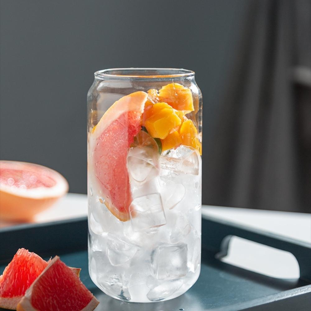 Aria Soda Can Clear Glass Tumbler with Straws (Set of 2)