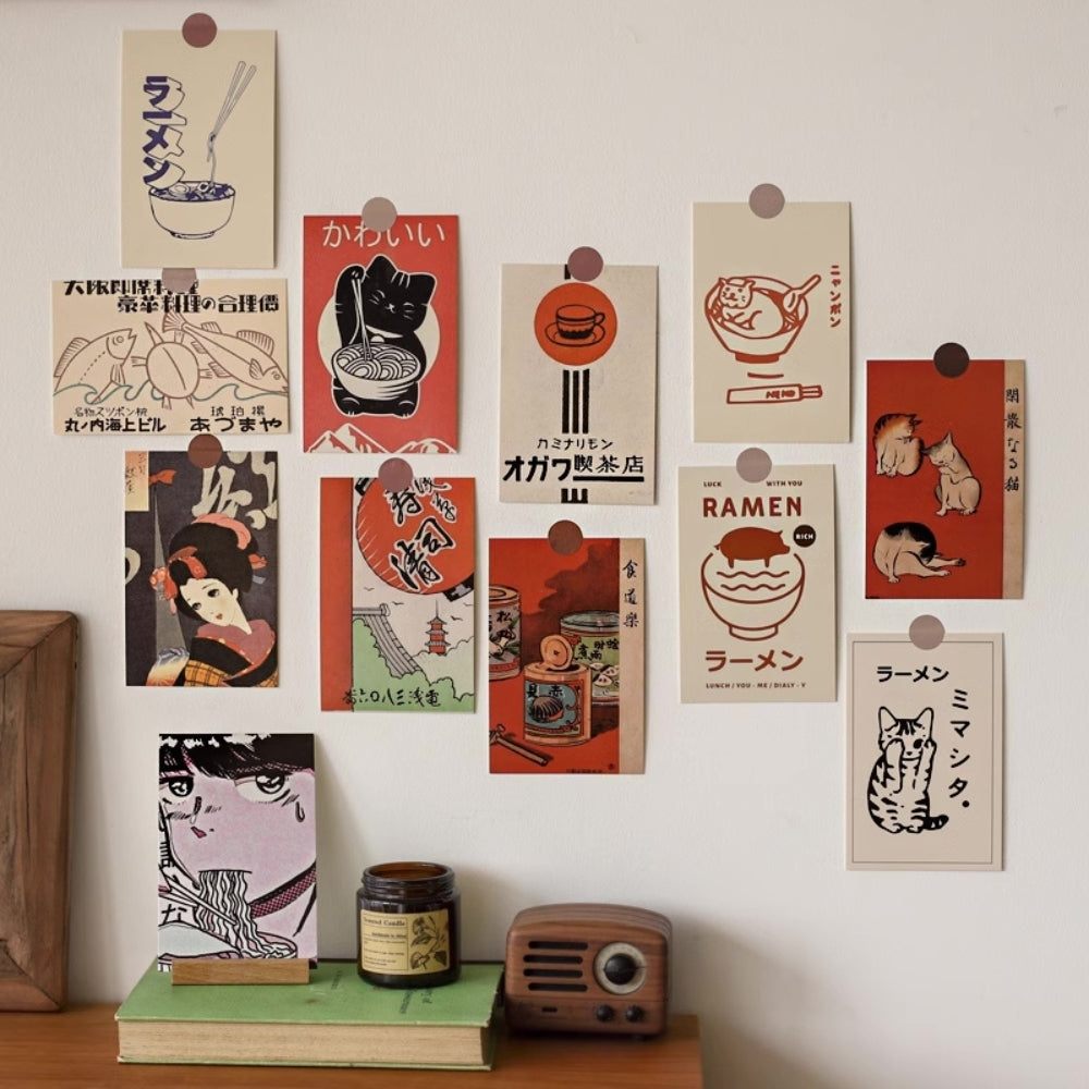 Vintage Japanese Showa Illustration Postcards (Set of 30)