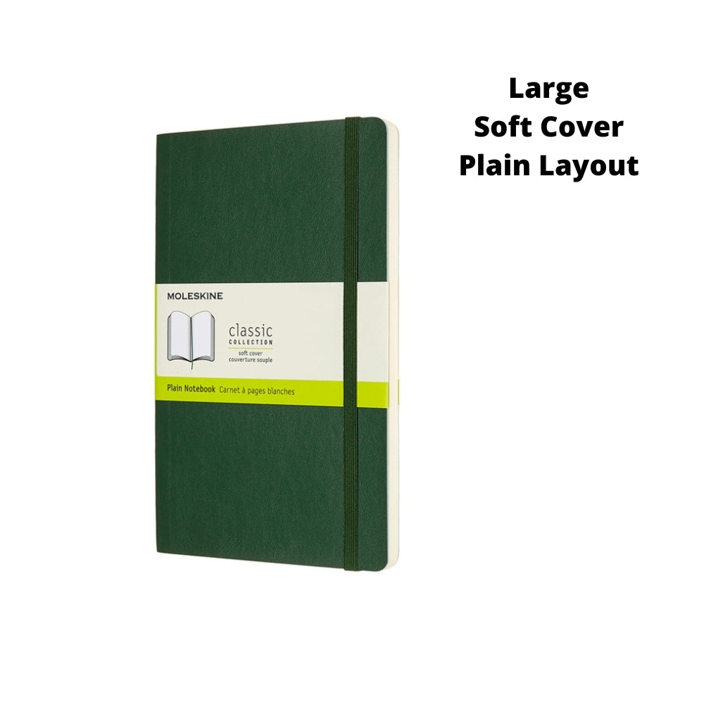Moleskine Classic Large Soft Cover Notebook Grid - Myrtle Green