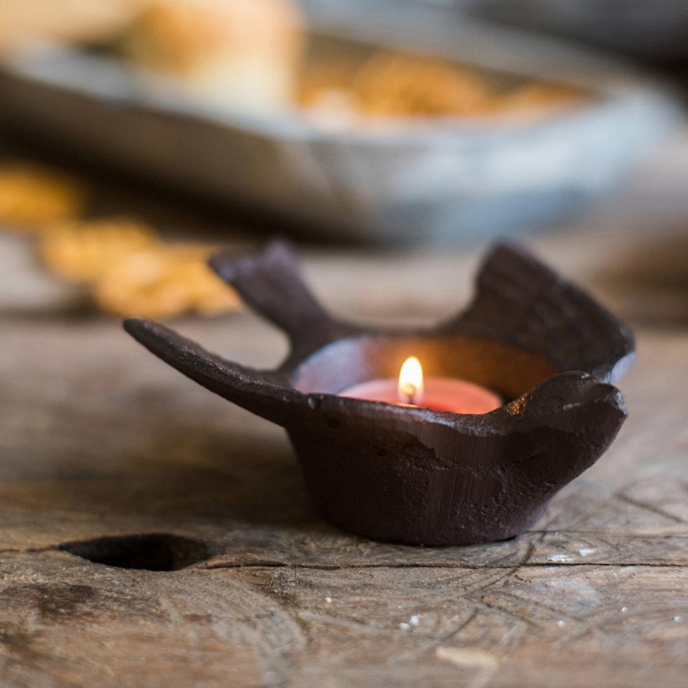 Vintage Cast Iron Bird Tealight Holder