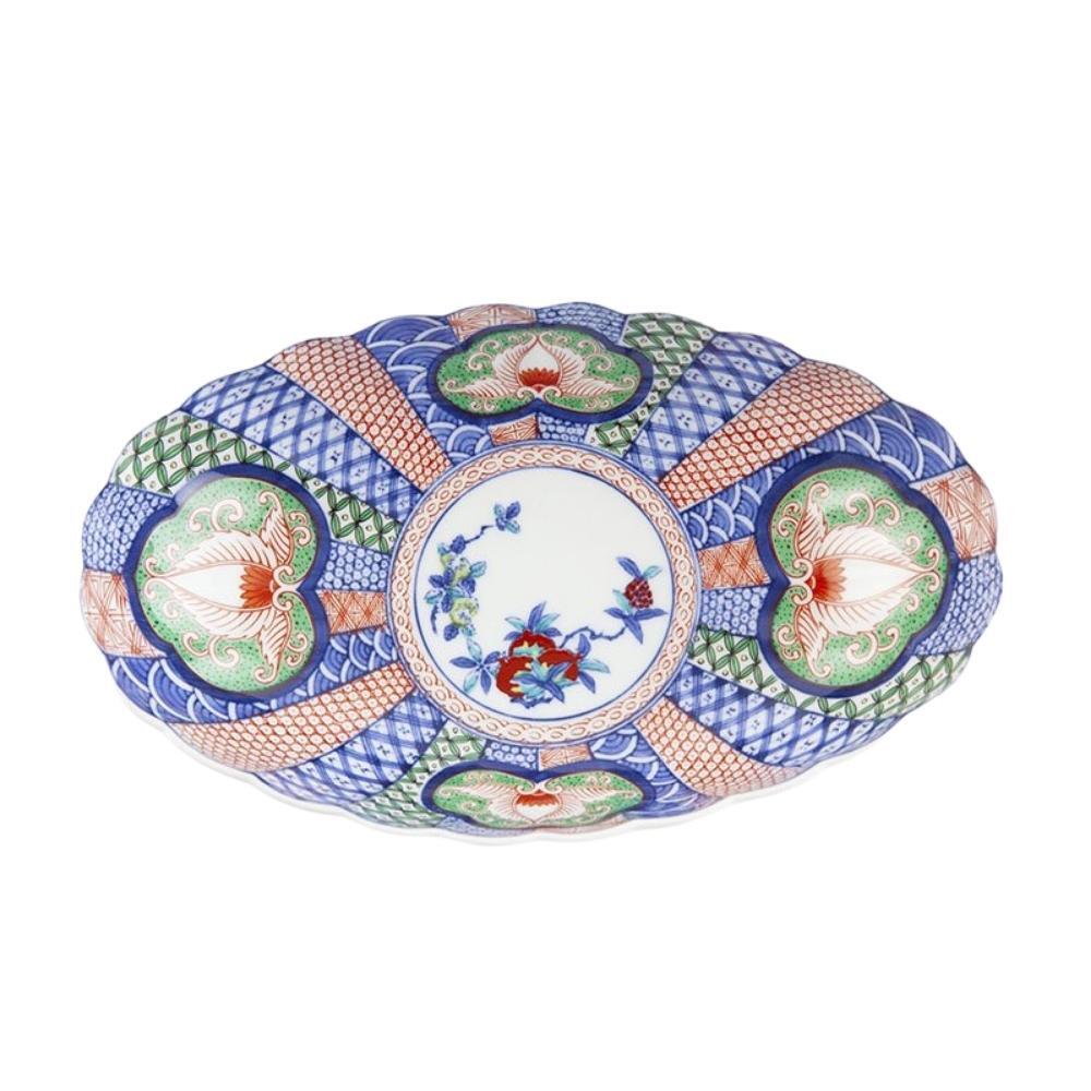 Kisen Arita Koimari Ware Oval Deep Plate