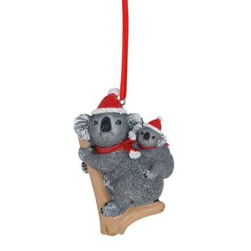 Christmas Australian Koala with Joey Hanging Figure 8cm (Set of 2)