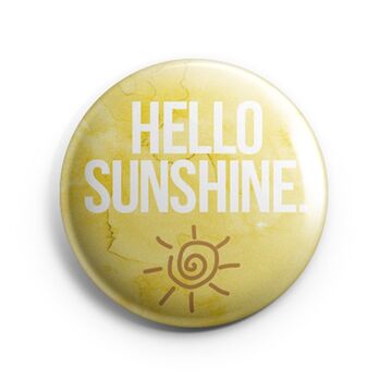 Hello Sunshine Watercolour Uplifting Quote Glass Magnet 6cm