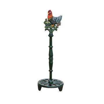 Cast Iron Hand Painted Rooster Paper Towel Holder Stand
