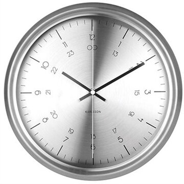 Karlsson Nautical Silent Stainless Steel Wall Clock 30cm Silver