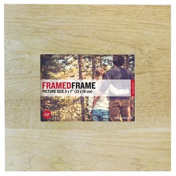 IS Gift Light Wood Framed Frame 12x12" Photo Size 5x7"