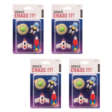 IS Gift Erase It! Space Set of 4 Space Erasers (2 Packs)