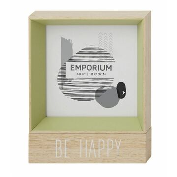 Emporium Be Happy Wooden 4x4 Photo Frame