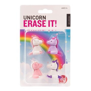 IS Gift Erase It! Set of 4 Unicorns Erasers (2 Packs)