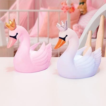 IS Gift Illuminate Pink and White Swan Led Light