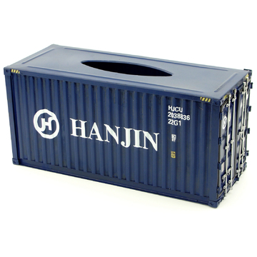Hanjin Vintage Diecast Metal Shipping Container Tissue Box