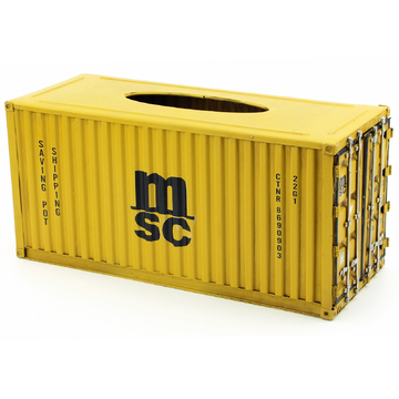 MSC Vintage Diecast Metal Shipping Container Tissue Box