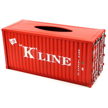 Kline Vintage Diecast Metal Shipping Container Tissue Box