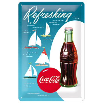 Nostalgic Art Coca Cola Sailing Boats A4 Embossed Metal Sign 20 x 30cm