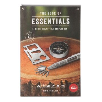 IS Gift The Book of Essentials 3 pcs Multitools and Compass Set