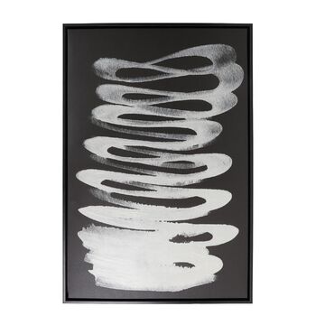 Splosh Markings Smoke Framed Canvas 64x94