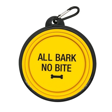 Say What All Bark No Bite Dog Bowl Yellow
