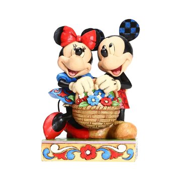 Jim Shore Disney Traditions Mickey & Minnie With Flower Basket